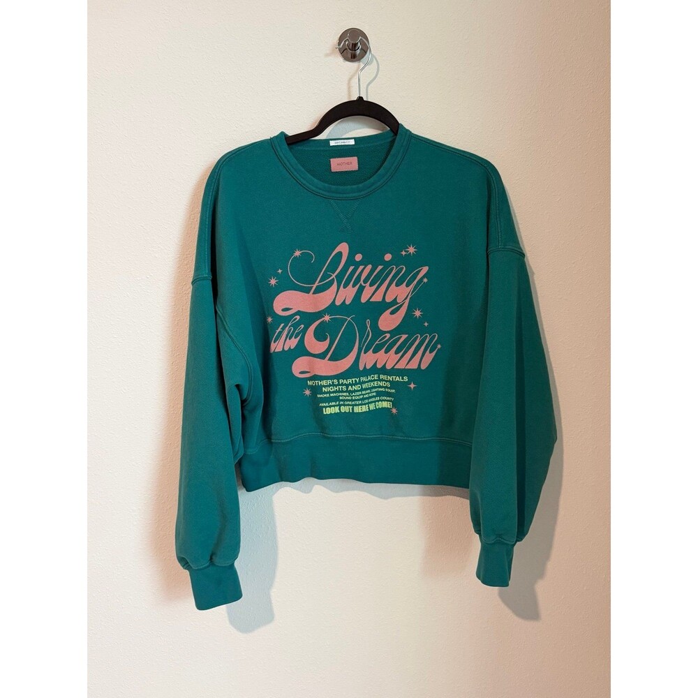 MOTHER The Winger “Living the Dream" Oversized Crewneck Sweatshirt Size XS